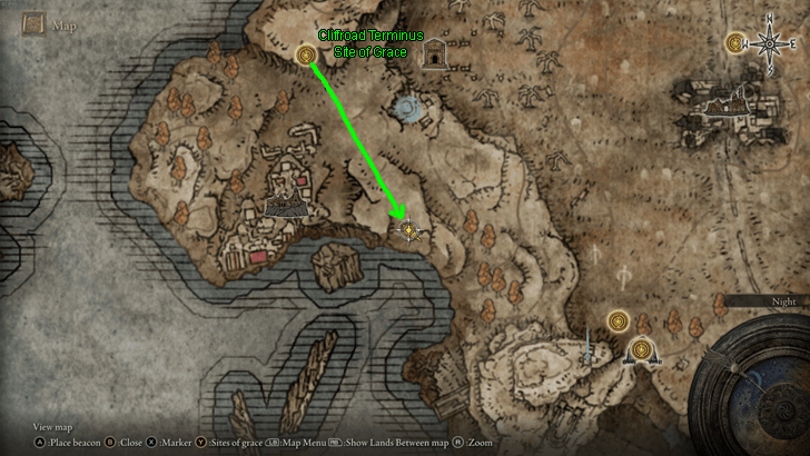 Elden Ring - Forager Brood Cookbook 2 Map View