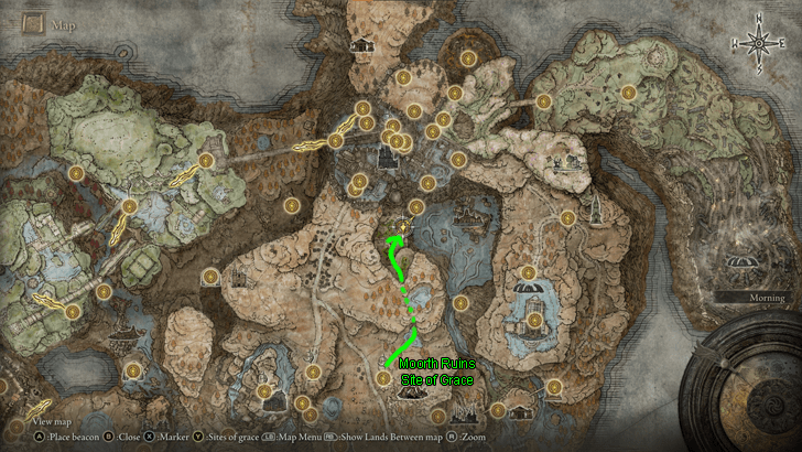Elden Ring - Forager Brood Cookbook 5 Map View