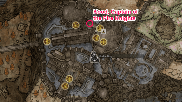 Elden Ring - Kood, Captain of the Fire Knights World Location