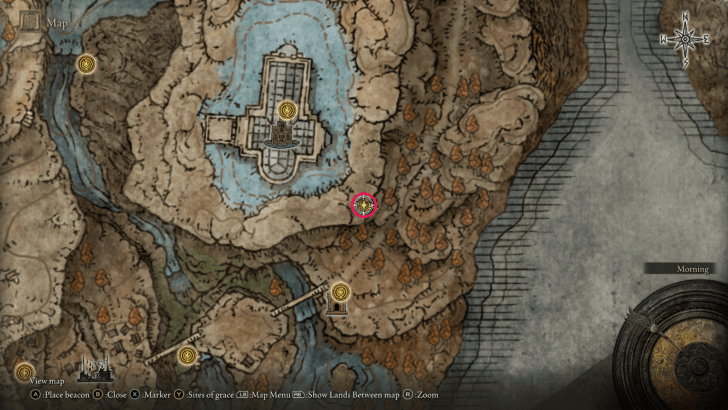 Elden Ring - Cathedral of Manus Metyr Starlight Shards Map Location