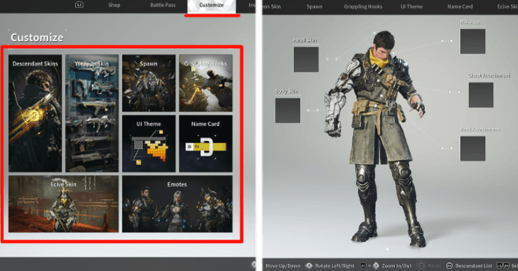 The First Descendant - Customize Menu