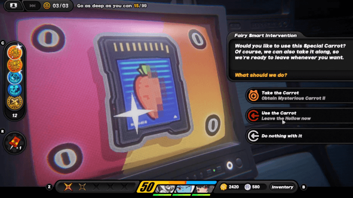 Use Mysterious Carrot II to Leave