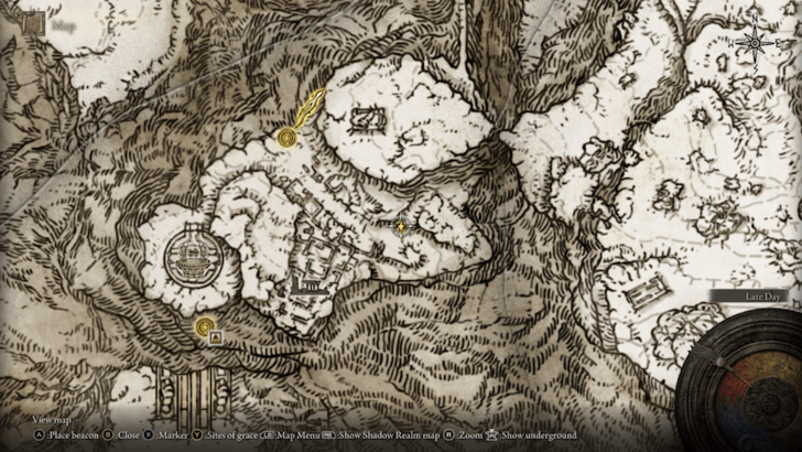Elden Ring - Somber Stone 7 Mountaintops Map Location
