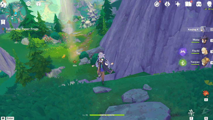 Genshin Impact The Story Begins in a Forest Without Rain Walkthrough - Follow the Paper Frogs