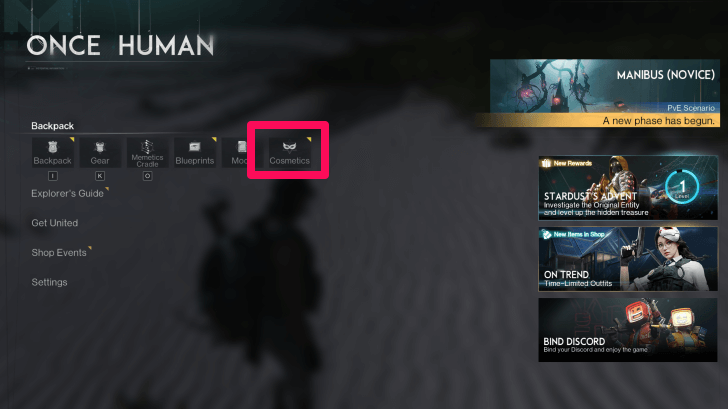 Once Human - Opening the Cosmetics Menu
