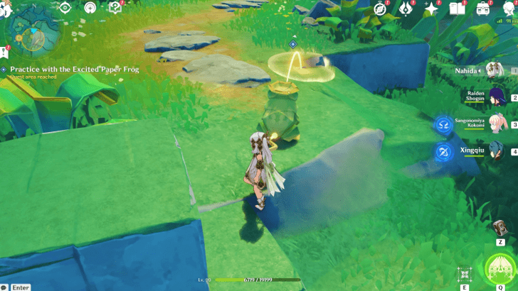Genshin Impact The Lotus Leaf and the Champion Walkthrough - Practice with the Excited Paper Frog
