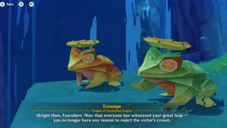 Genshin Impact The Lotus Leaf and the Champion Walkthrough - Talk to Horellou