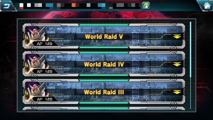 World Raid Stages - Gundam UC Engage