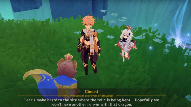 Genshin Impact The Forest and the Princess Walkthrough - Talk to Princess Cimest