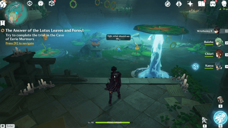 Genshin Impact The Answer of the Lotus Leaves and Forest Walkthrough - Try to complete the trial in the Cave of Eerie Murmurs
