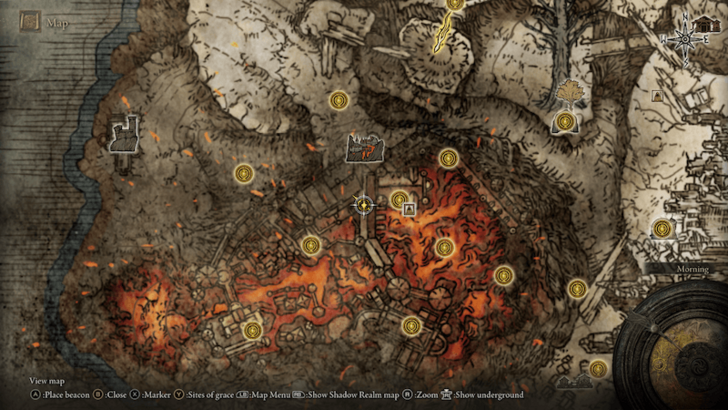 Elden Ring - Volcano Manor Basilisk Area Somber Smithing Stone 6 Map Location