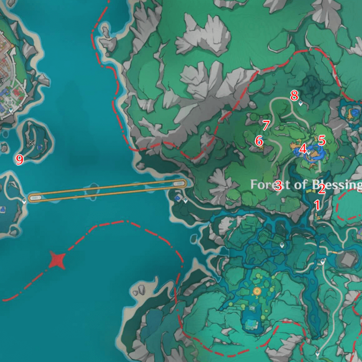 Genshin - Simulanka - Flying Squirrels Map for Day 1