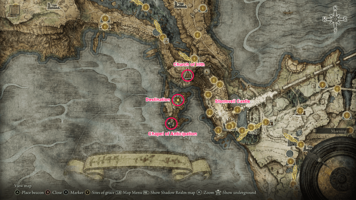 Elden Ring - Imbued Sword Key Second Belfry Destination Map Location