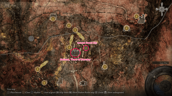 Elden Ring - Imbued Sword Key Seliana Map Location