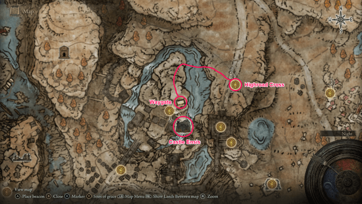 Elden Ring - Imbued Sword Key DLC Highroad Cross Belfry Map Location