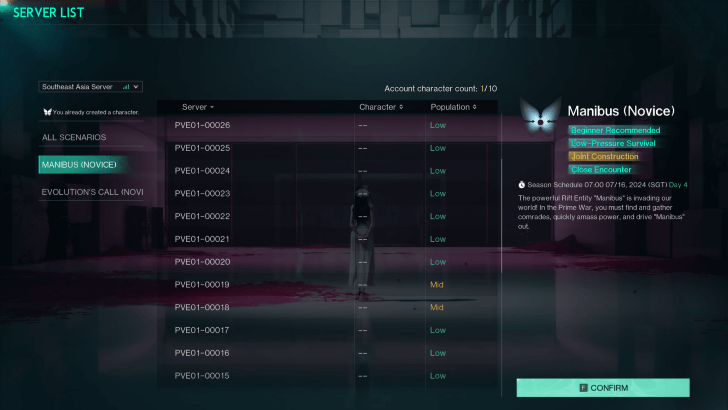 Once Human - PvE Server List