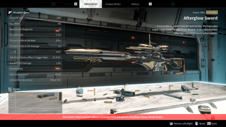 The First Descendant - Afterglow Sword Stats