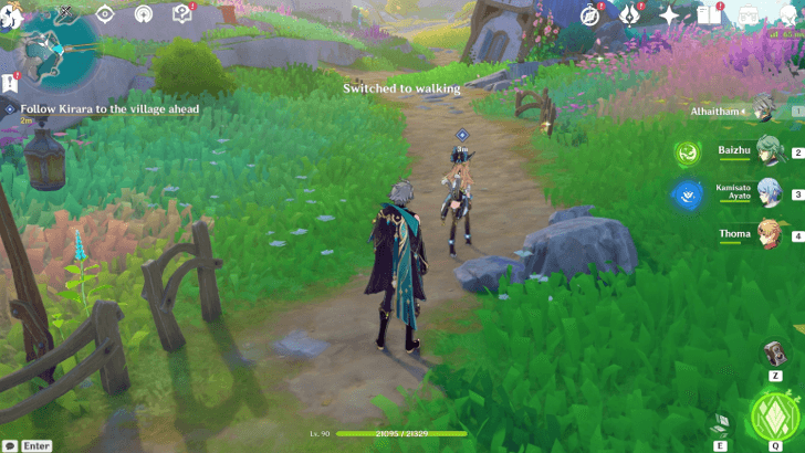 Genshin Impact Narration Footnotes Walkthrough - Follow Kirara to the village ahead