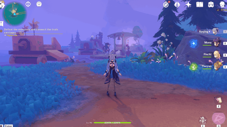 Genshin Impact Until the End of the World Walkthrough - Defeat the monsters and connect the train carriages