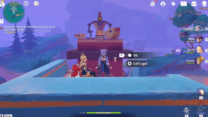 Genshin Impact Until the End of the World Walkthrough - Continue riding the Maritime Express to the end of the world