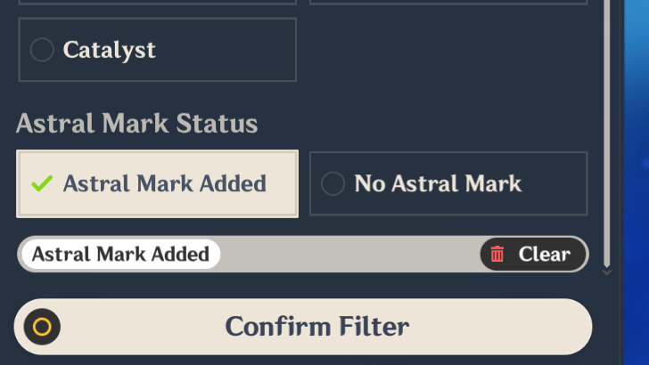 Genshin - Astral Mark Filter