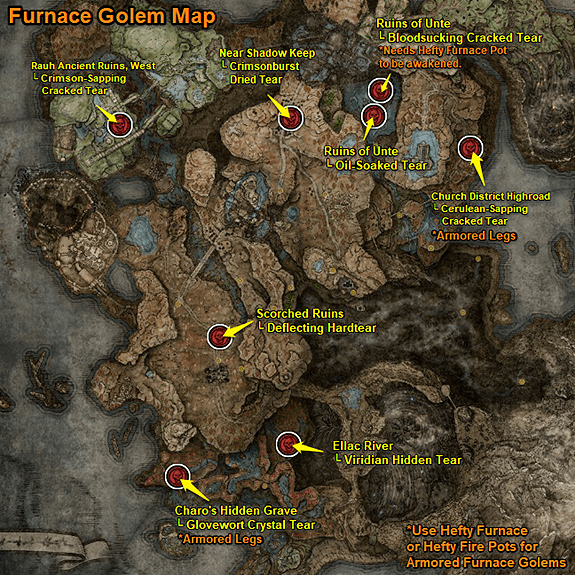 All Furnace Golem Locations and Weakness | Elden Ring Shadow of 