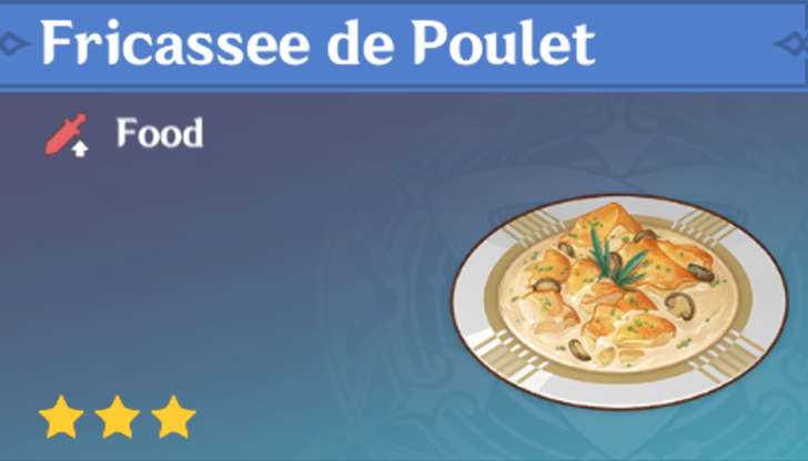 Genshin Impact - How to Get Fricassee de Poulet and Effects