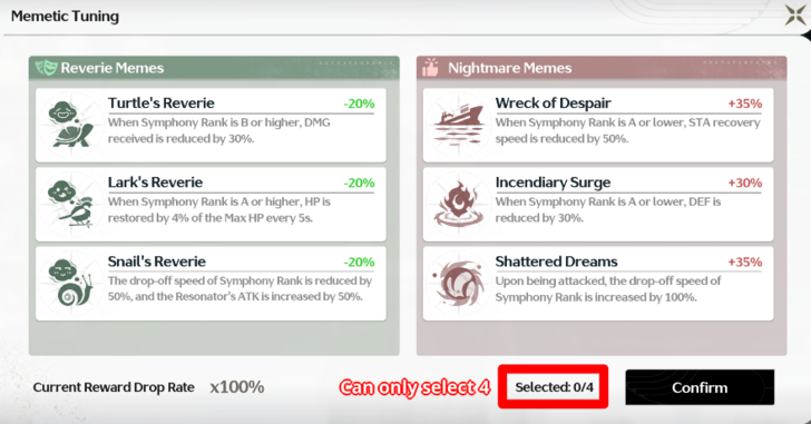 Select 4 Memetic Tunings