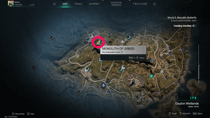 Once Human - Ravenous Hunter Map Location