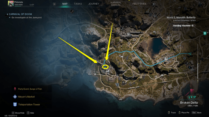 Once Human - Carnival of Doom Map Location