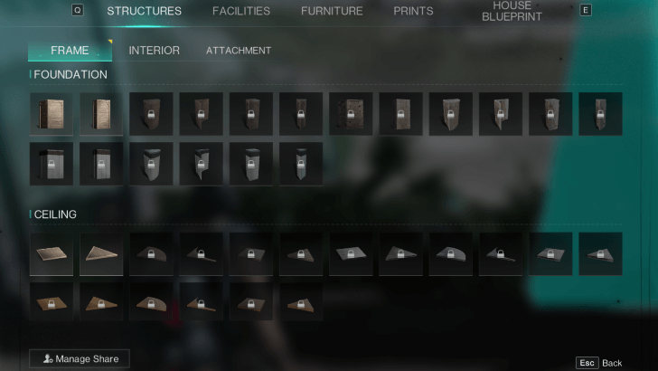 Once Human - Build Mode Buildings Menu