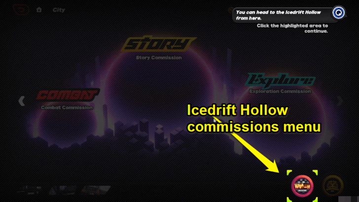 Enter the Hollow Deep Dive System and Select Icedrift Hollow