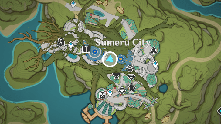 Genshin Impact Character Locations in Simulanka - Nahida and Wanderer Map