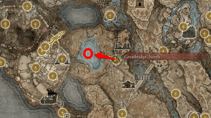 Elden Ring - Somber Ancient Dragon Smithing Stone Map View