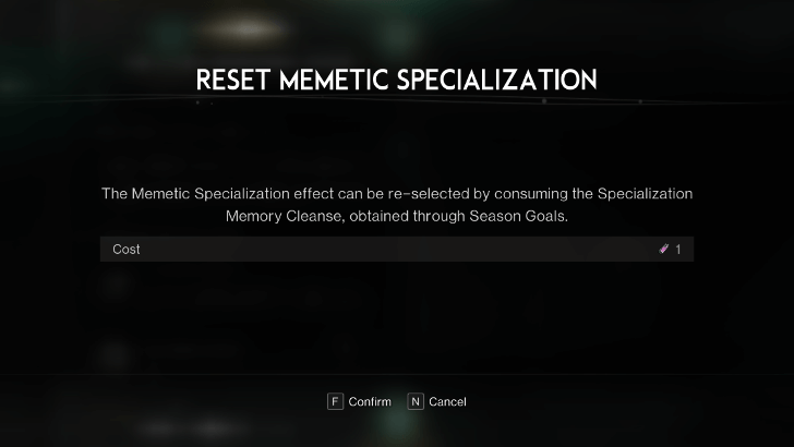 Once Human - Resetting Memetic Specializations