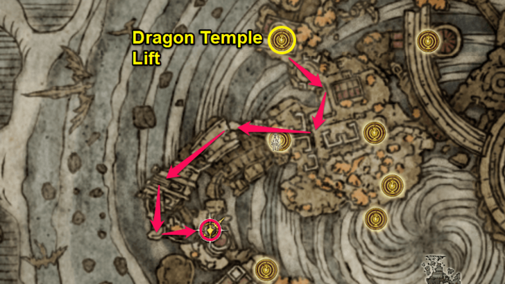 Elden Ring - Somber Stone 8 Crumbling Farum Azula Dragon Temple Lift Map Location