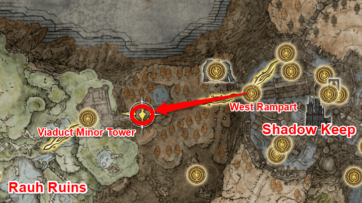 Elden Ring - Somber Smithing Stone 2 Map View