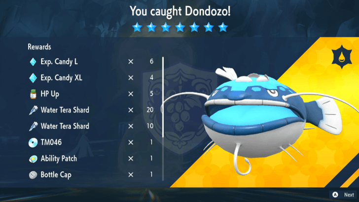 Pokemon SV - Dondozo Raid Rewards