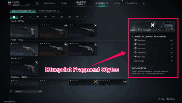 Once Human - Blueprint Fragment Styles