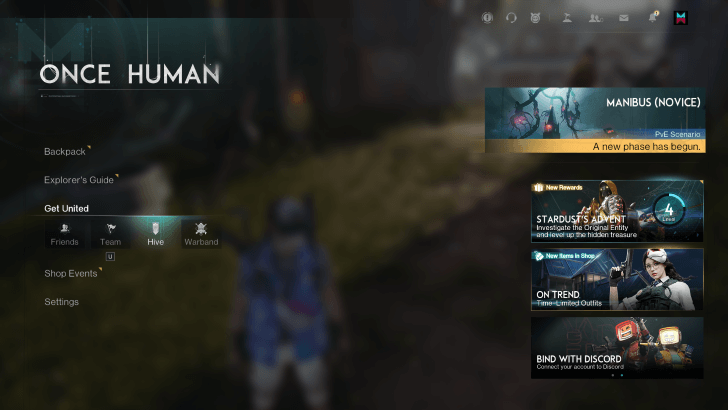 Once Human - Hive in the Main Menu