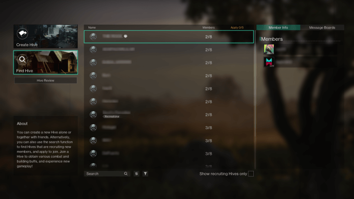 Once Human - List of Available Hives