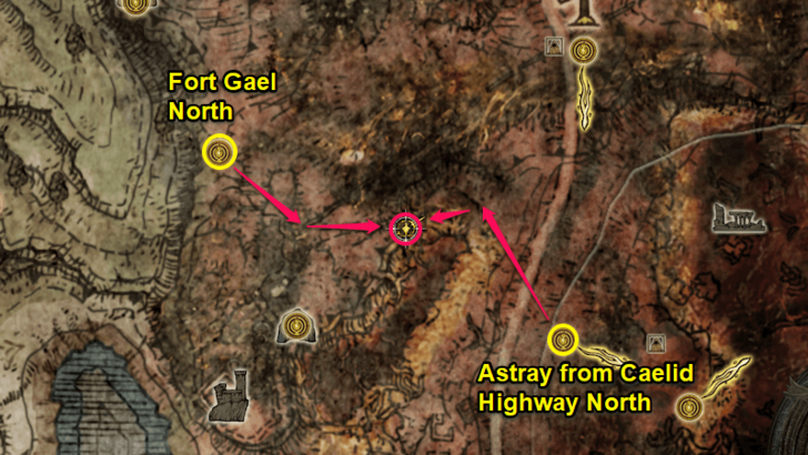 Elden Ring - Somber Smithing Stone 4 Fort Gael East Map Location