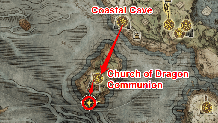 Elden Ring - Somber Smithing Stone 1 Map View