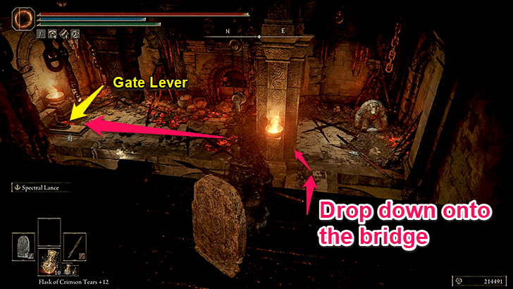 Drop Down on the Bridge (Step 7)