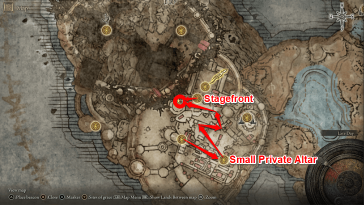 Elden Ring - Somber Smithing Stone 1 Map View