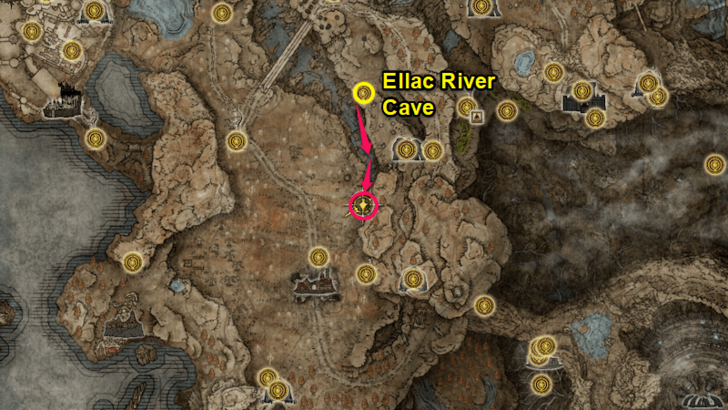 Elden Ring - Somber Smithing Stone 4 Ellac River Cave Map Location
