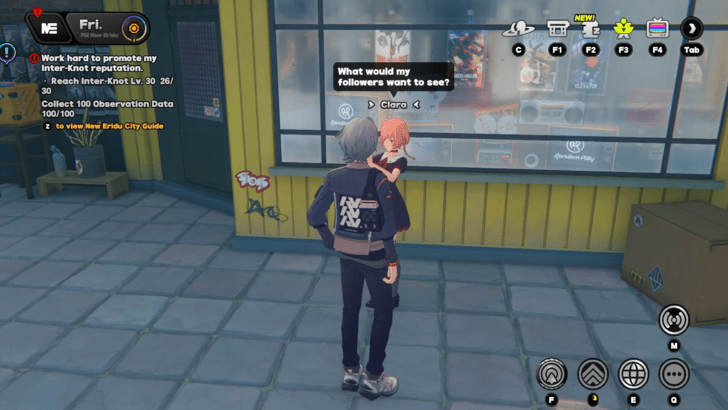 Talk to Clara in Front of Random Play