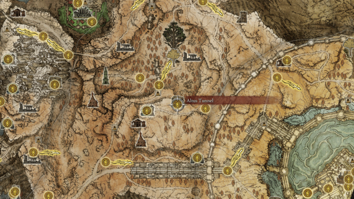 Elden Ring - Altus Tunnel Map Location