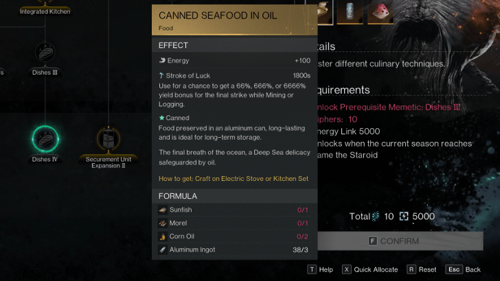 Once Human - Canned Seafood in Oil Description