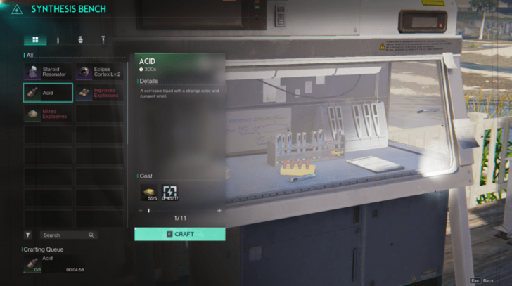 Once Human - Acid at a Synthesis Bench